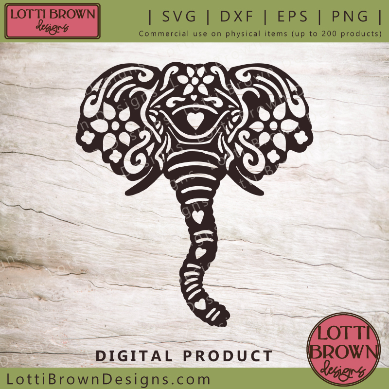 Floral elephant face cut file