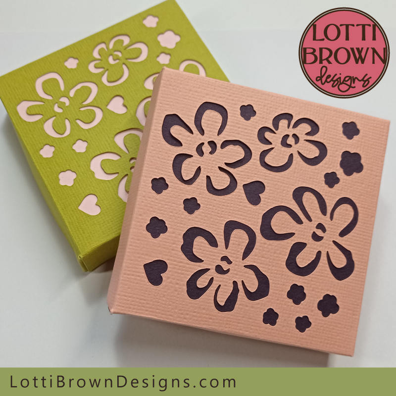 Pretty Cardstock Box Template with a Cute Floral Design