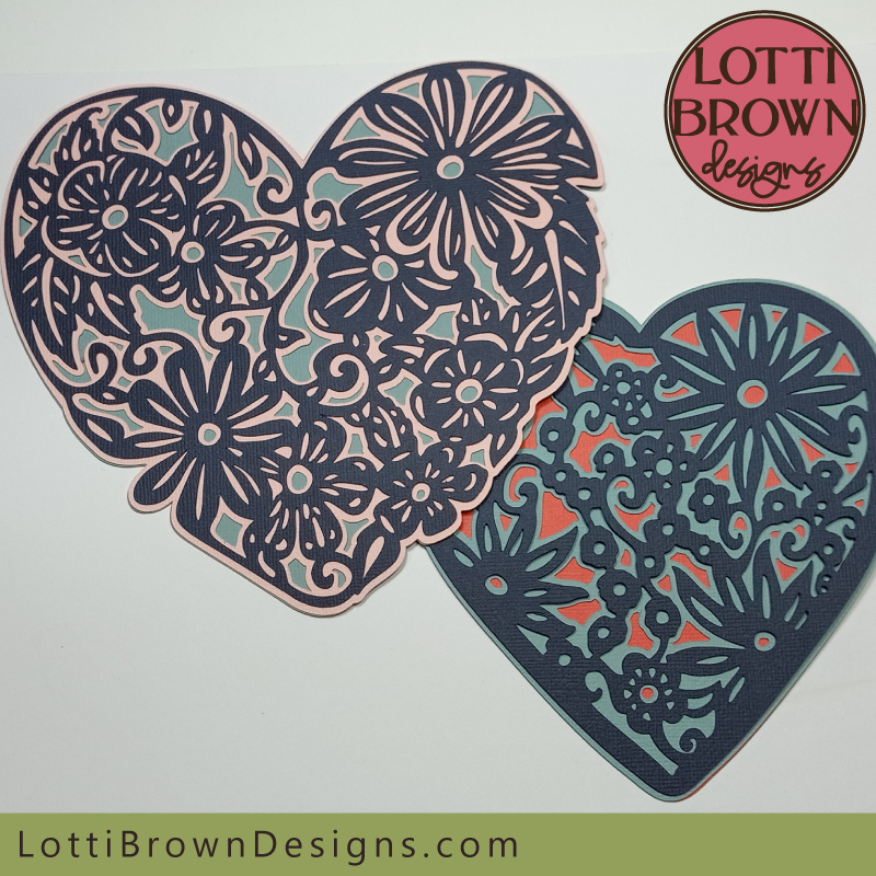 Pretty floral heart SVG templates - ideal for crafting with your Cricut or other cutting machine or papercutting by hand...