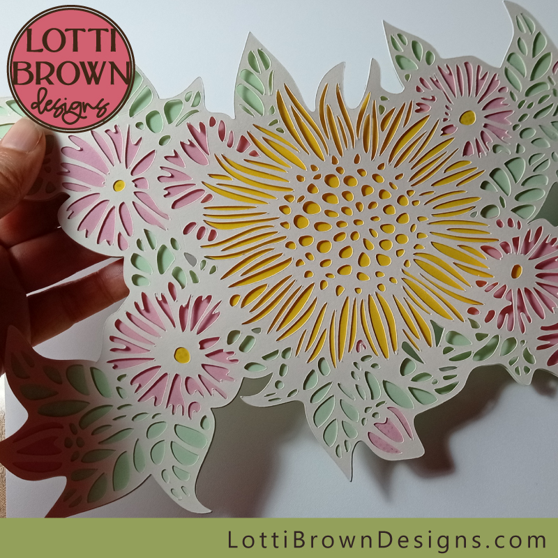 Layered sunflower SVG for Cricut crafting project