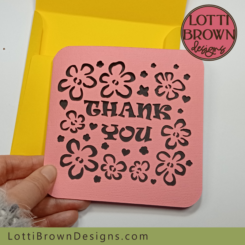 Floral thank you card template