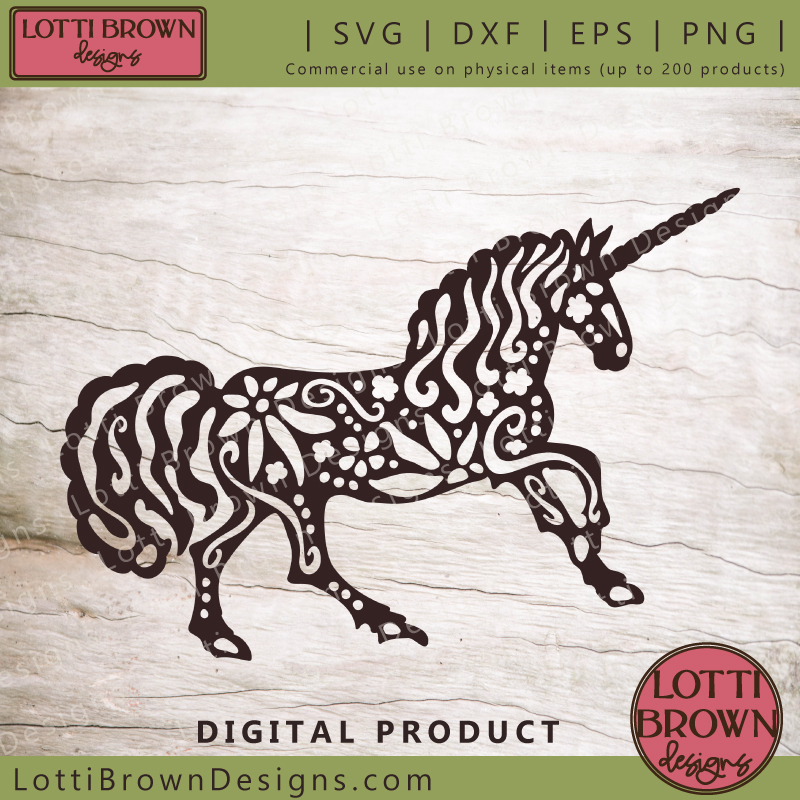 floral running unicorn svg 05