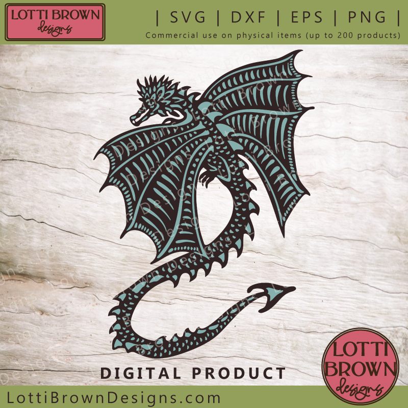 Flying dragon SVG design