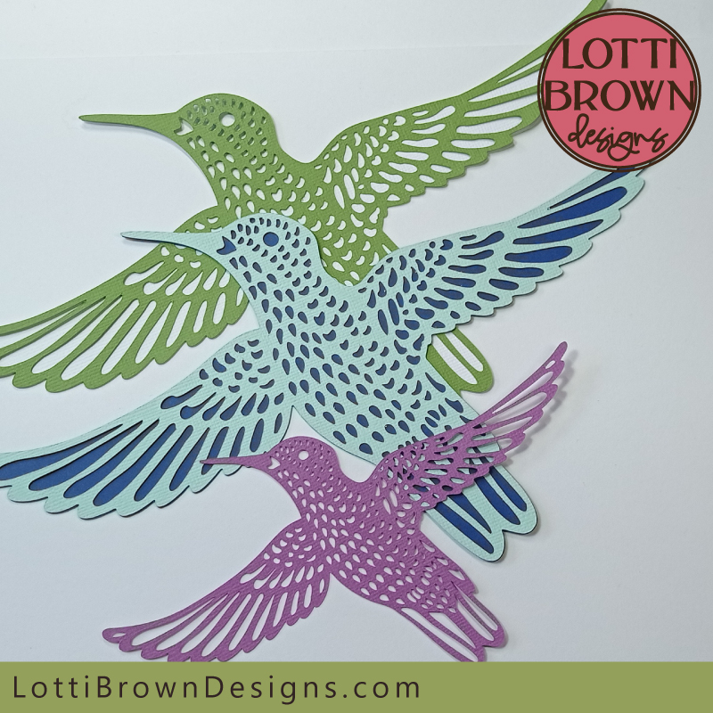 Soaring hummingbird Cricut template