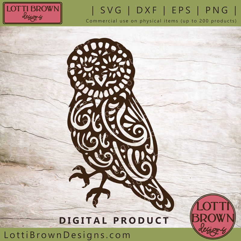 Folksy owl SVG file