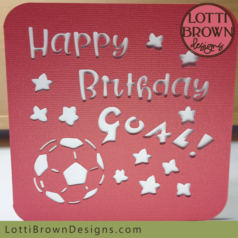 Football Happy birthday card cut file