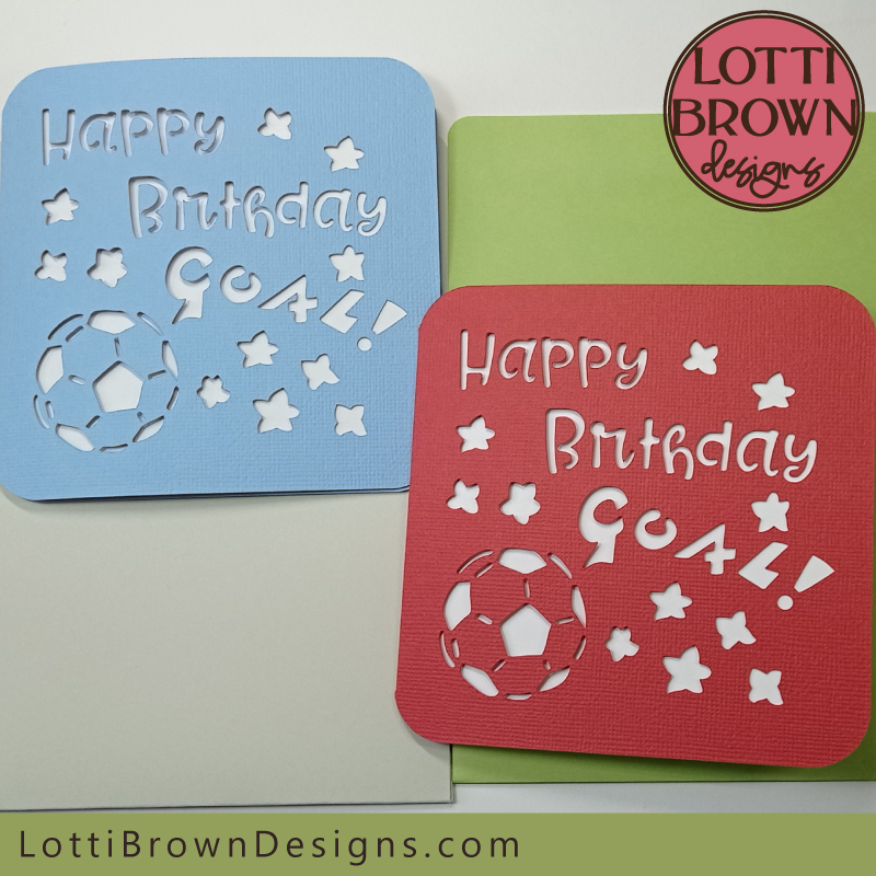 Fun football birthday card SVG template so you can make and send a special soccer card to the footie fan in your life!