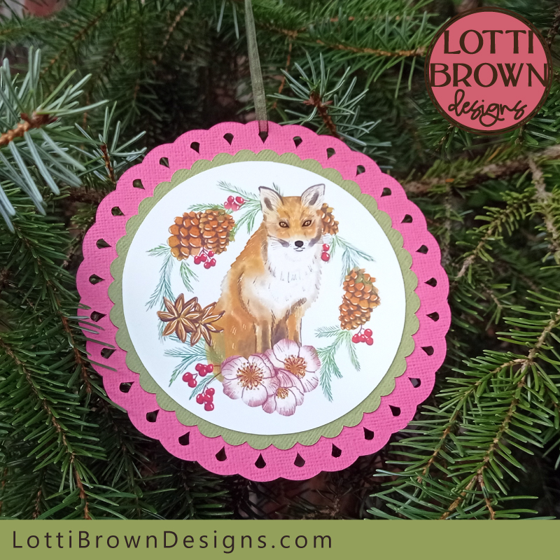 Nostalgic paper fox Christmas ornament to make