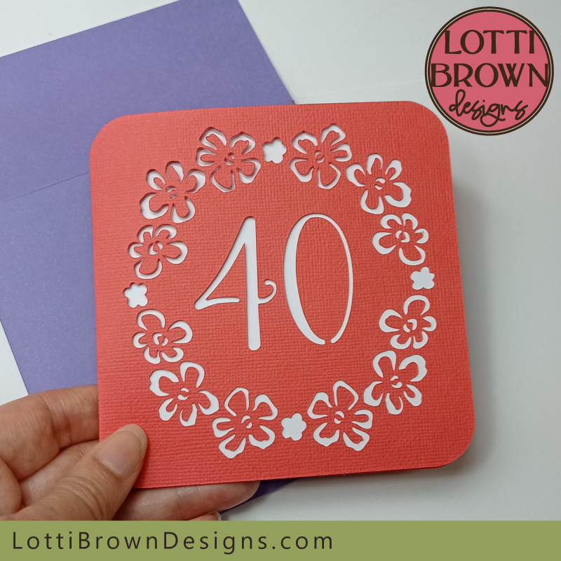 Bold and beautiful 40th birthday card template for a confident lady