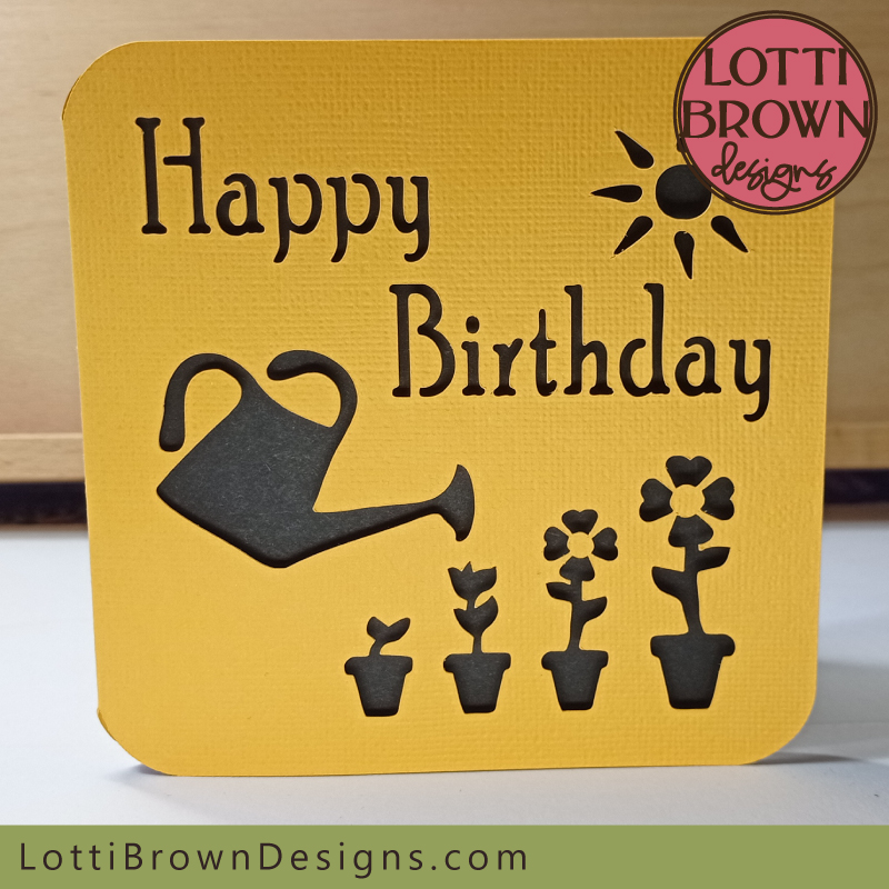 Gardener Happy Birthday card template