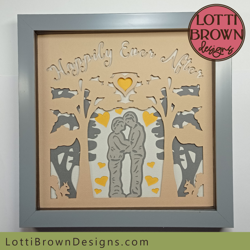 Taupes and tan engagement shadow box colour idea