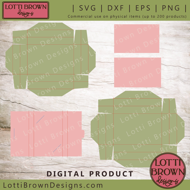 DIY gift card box template - SVG, DXF, EPS, PNG