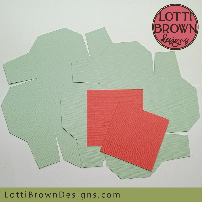 Pieces cut and ready to start the gift box tutorial