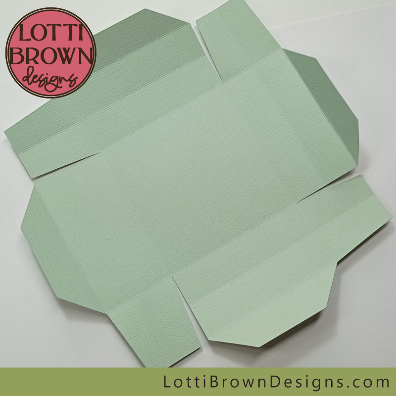 Folds made on the first green square cardstock
