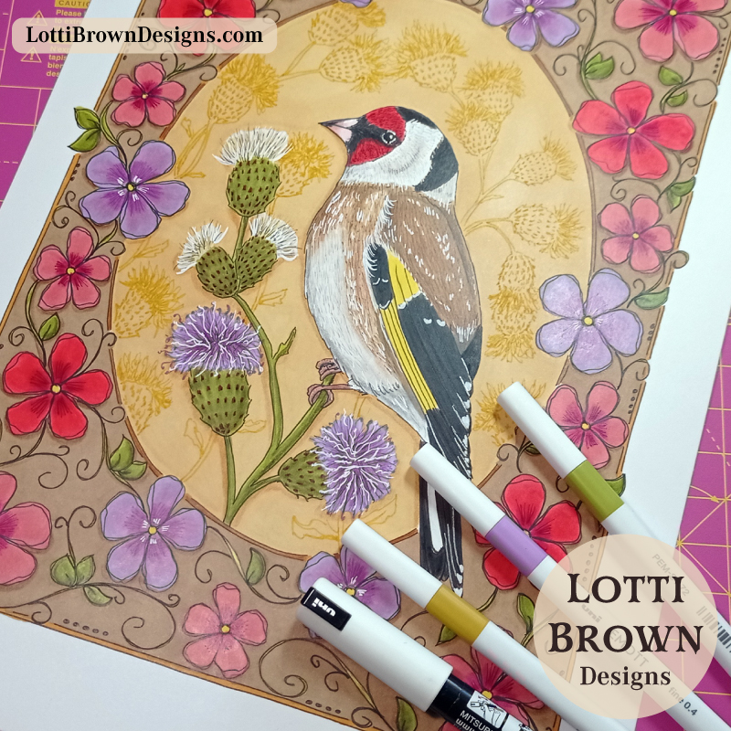 Goldfinch hand-drawn artwork