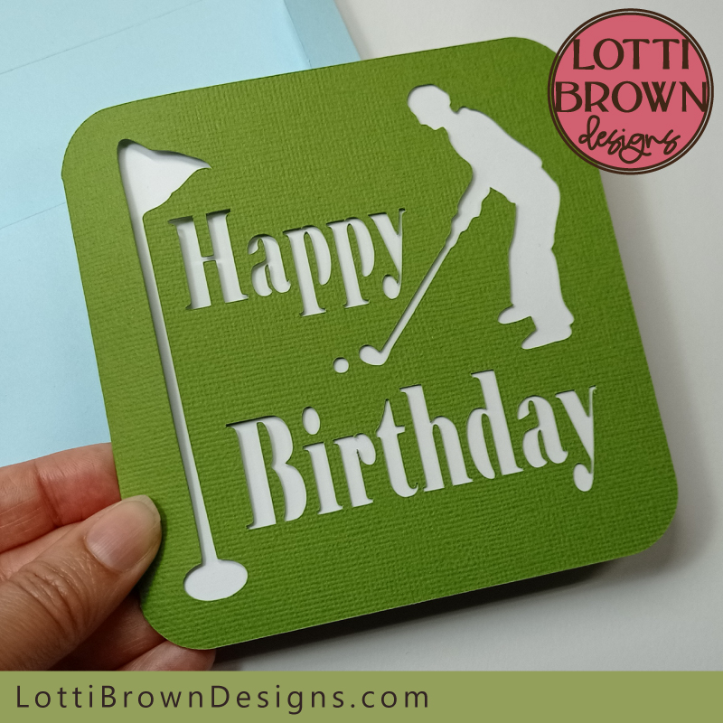 Golfing birthday card template