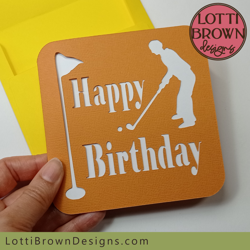 Golfing birthday card template