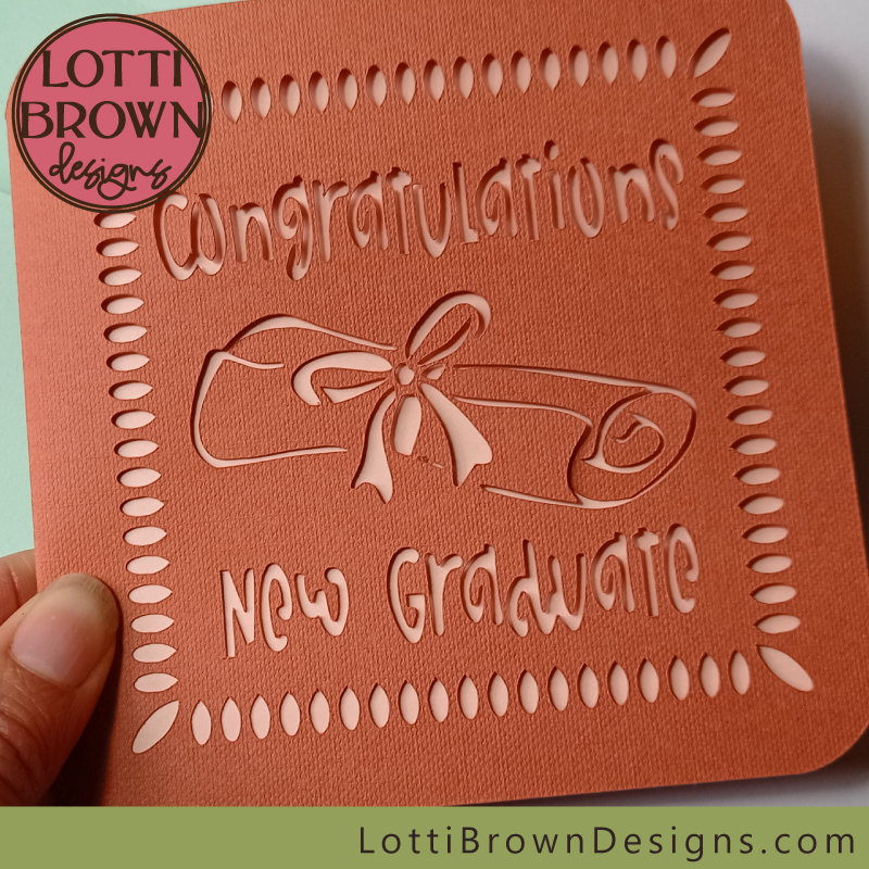 Graduation card SVG template