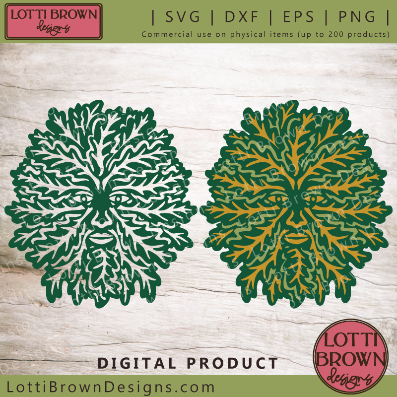 Green man SVG, PNG, DXF, EPS