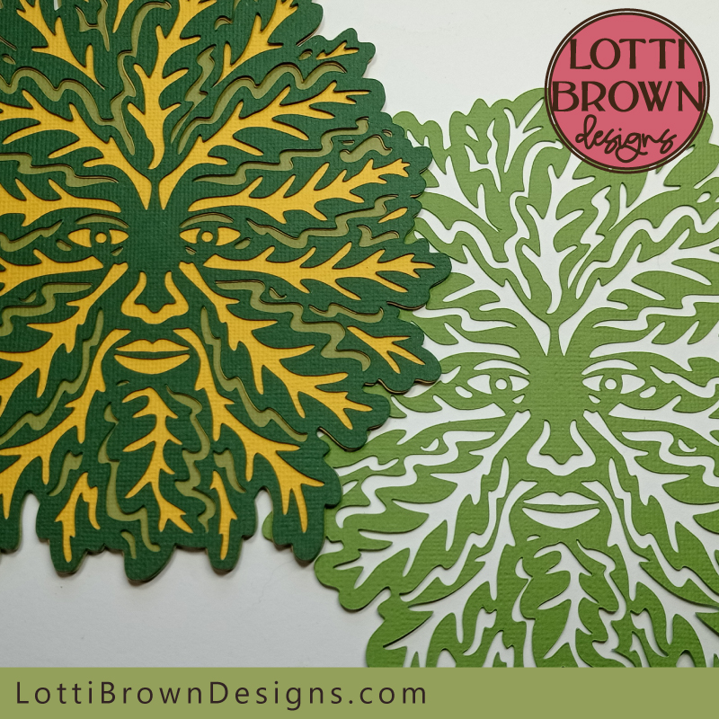 Green Man template for papercutting and other cutting machine crafts
