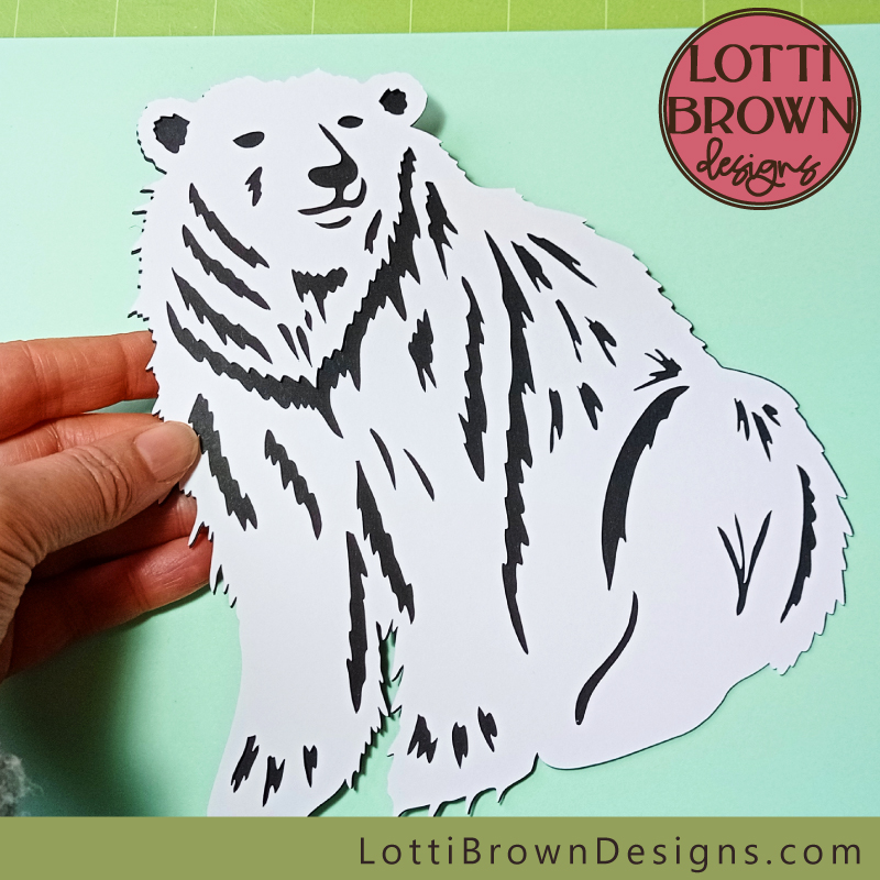 Grizzly bear SVG papercut - polar bear, brown or black bear