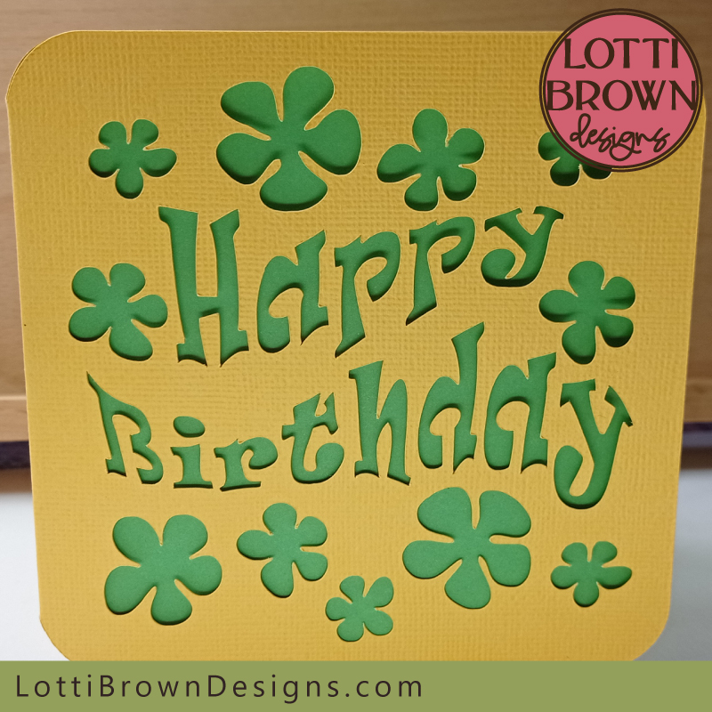 Retro birthday card design file for Cricut