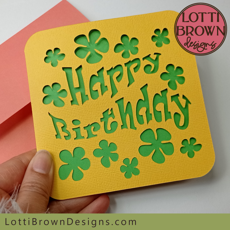 Groovy retro birthday card template