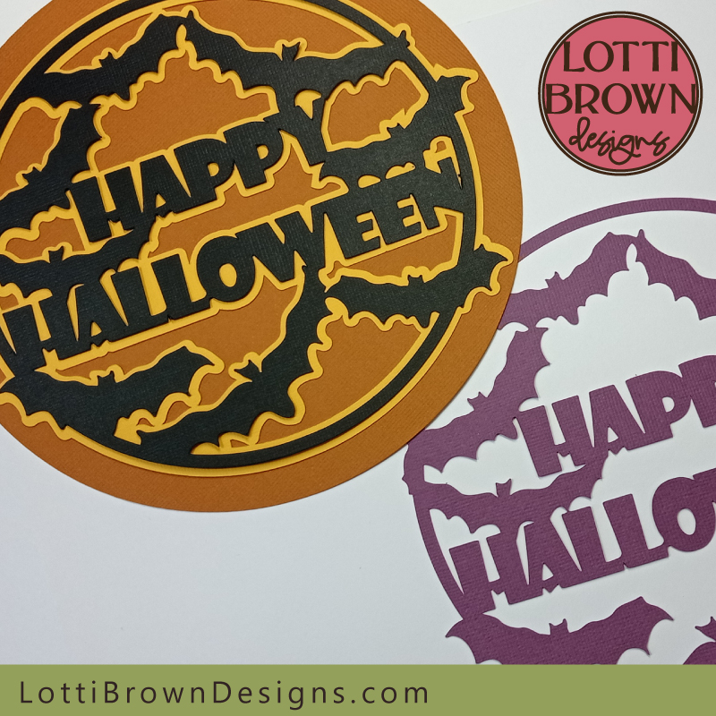 Happy Halloween bat circle SVG