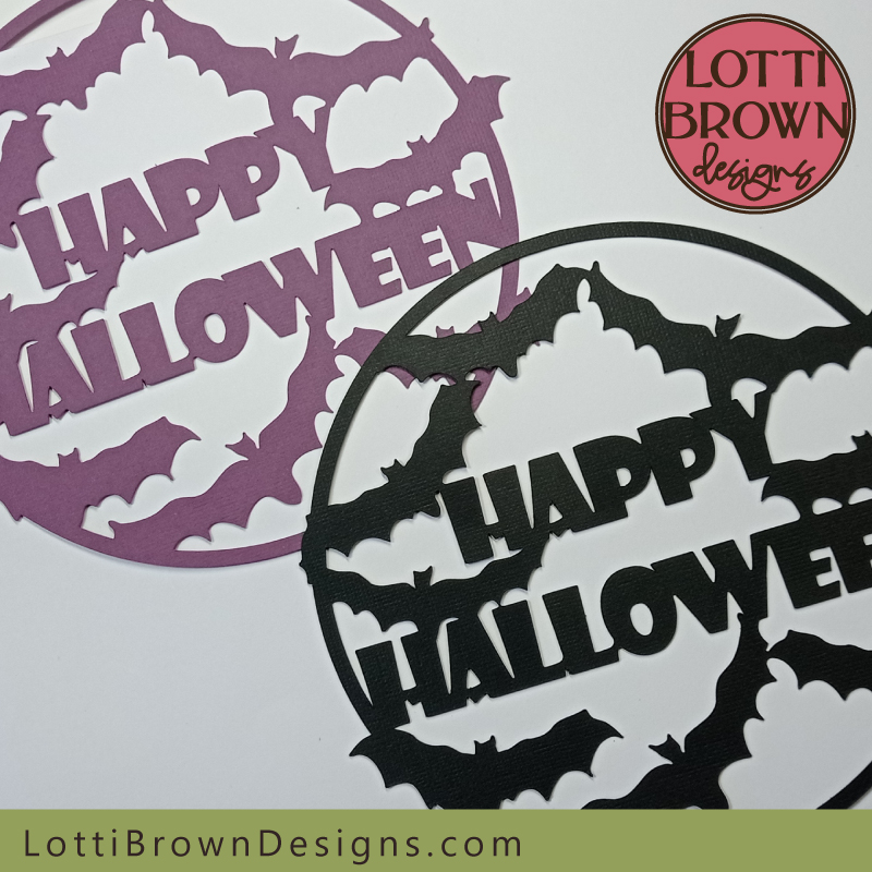 The single-colour Happy Halloween design is very effective