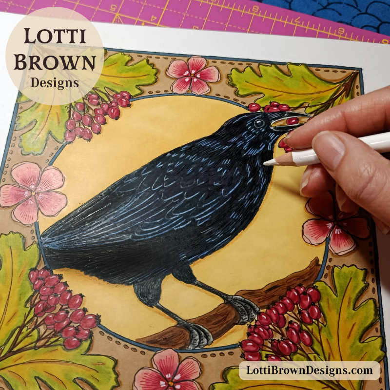 Artist working on nature illustration