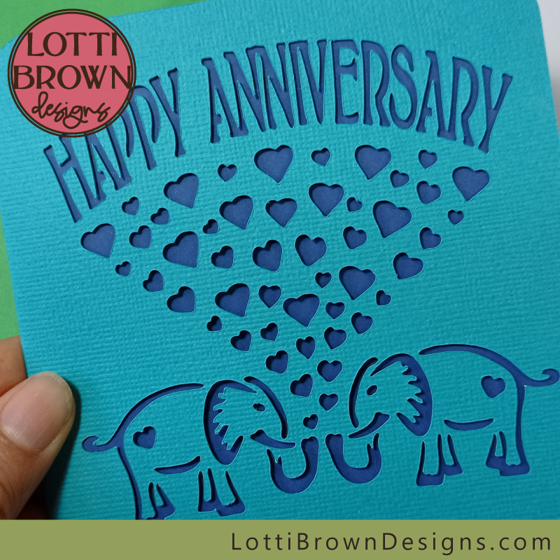 Elephants anniversary card template