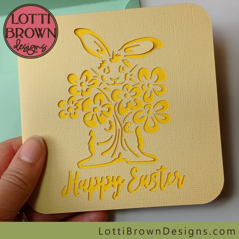 Easy Easter card SVG template to make on your Cricut or similar cutting machine...