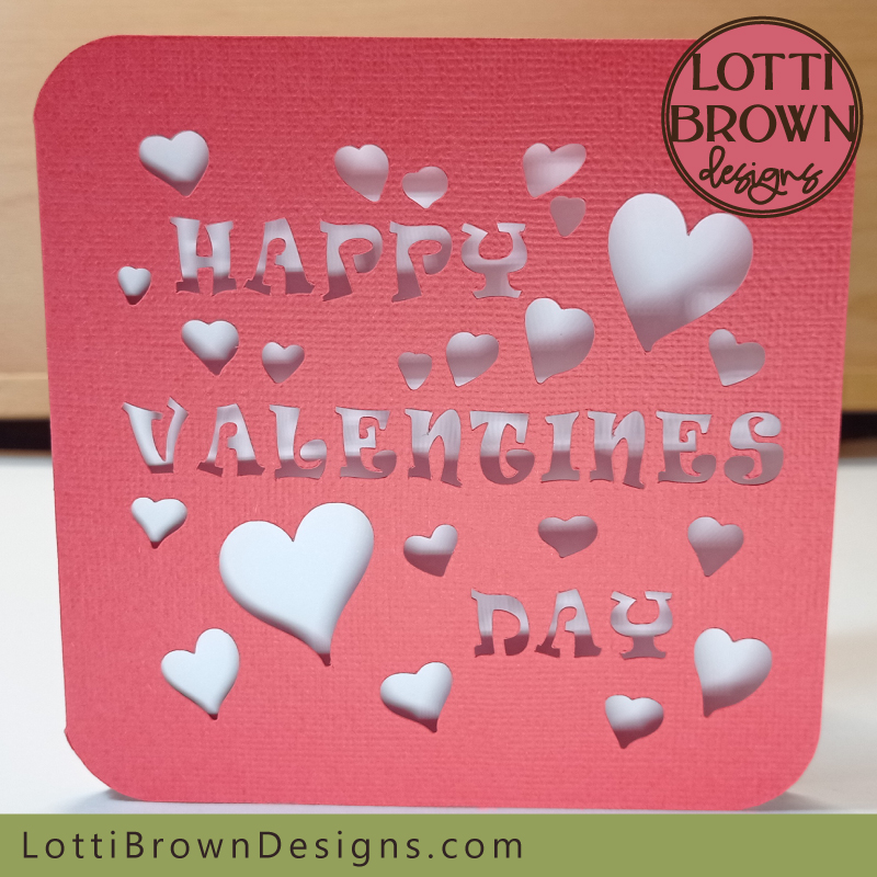 'Happy Valentines Day' card SVG template