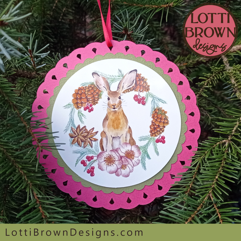 Hare Christmas tree decoration idea for Cricut