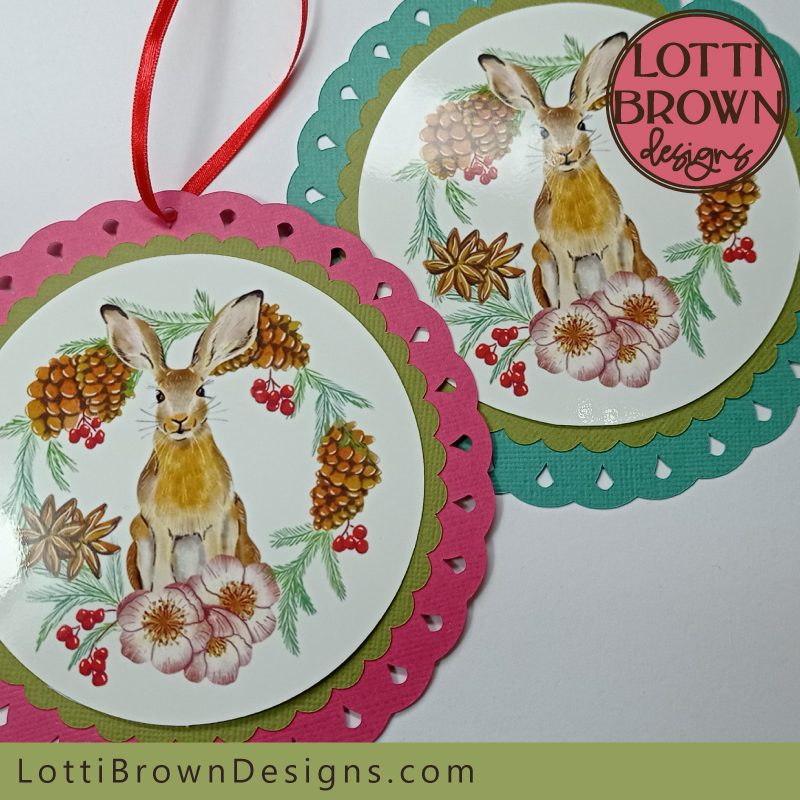 Hare Christmas decoration template - colour ideas