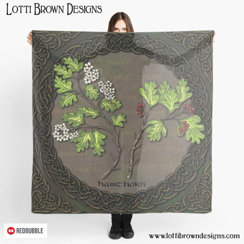 Celtic Hawthorn silky scarf