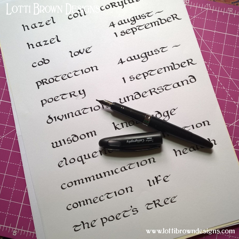 Hazel calligraphy