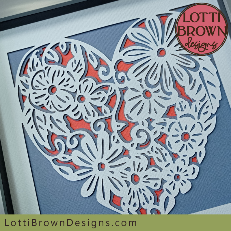 Floral shadow box Cricut project