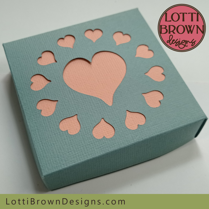 Pretty hearts design cardstock gift box to make