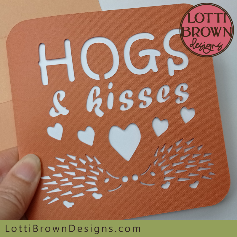 Hogs and Kisses anniversary card template