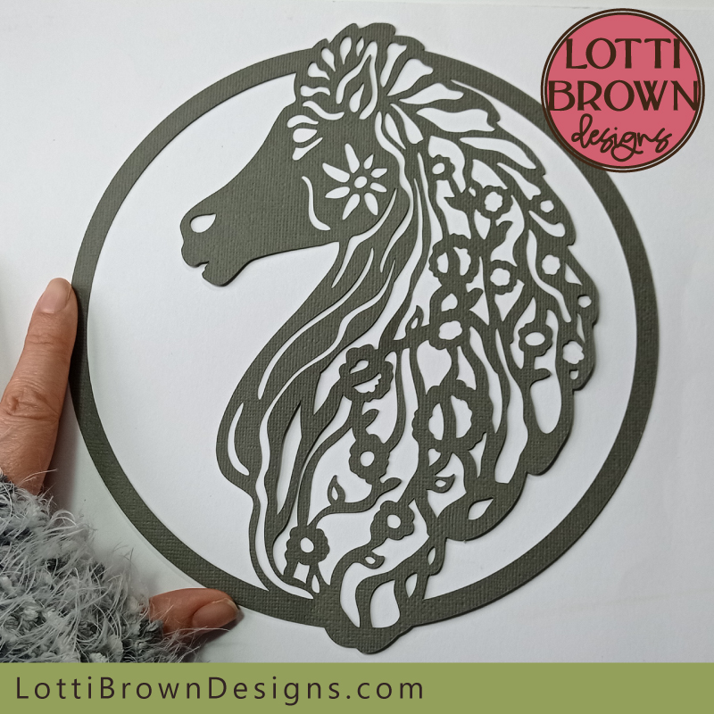 Horse head with mane SVG