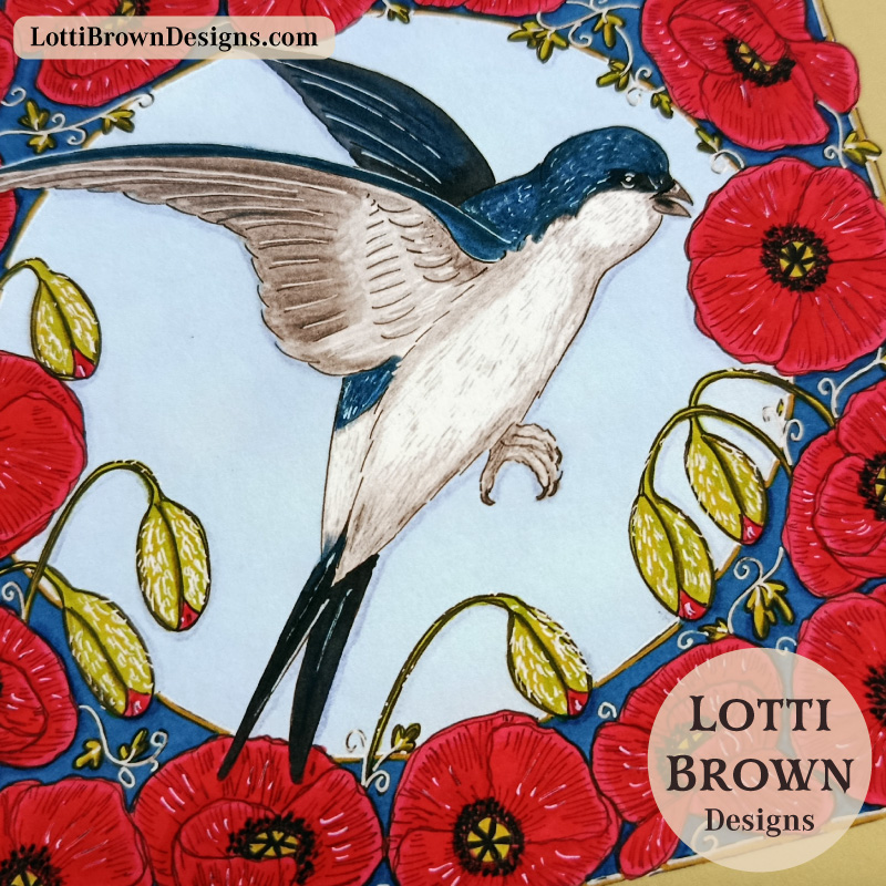 House martin art illustration