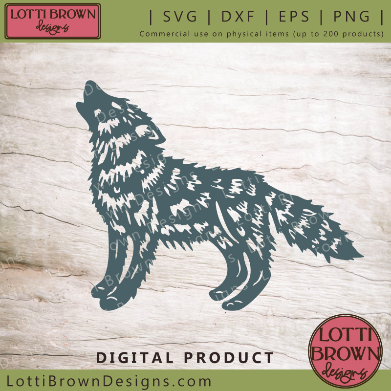 Single-layer wolf SVG file