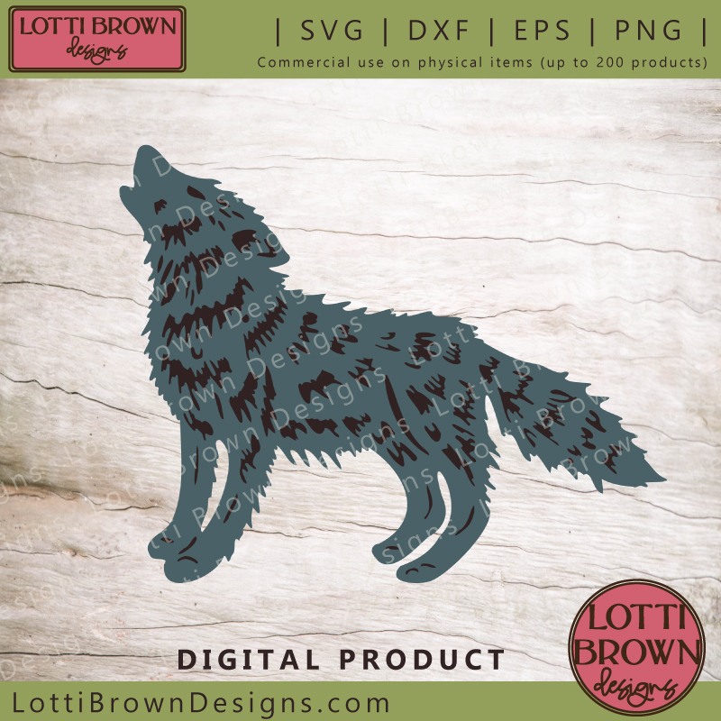Howling wolf SVG file for papercutting, cutting machine crafts including Cricut...