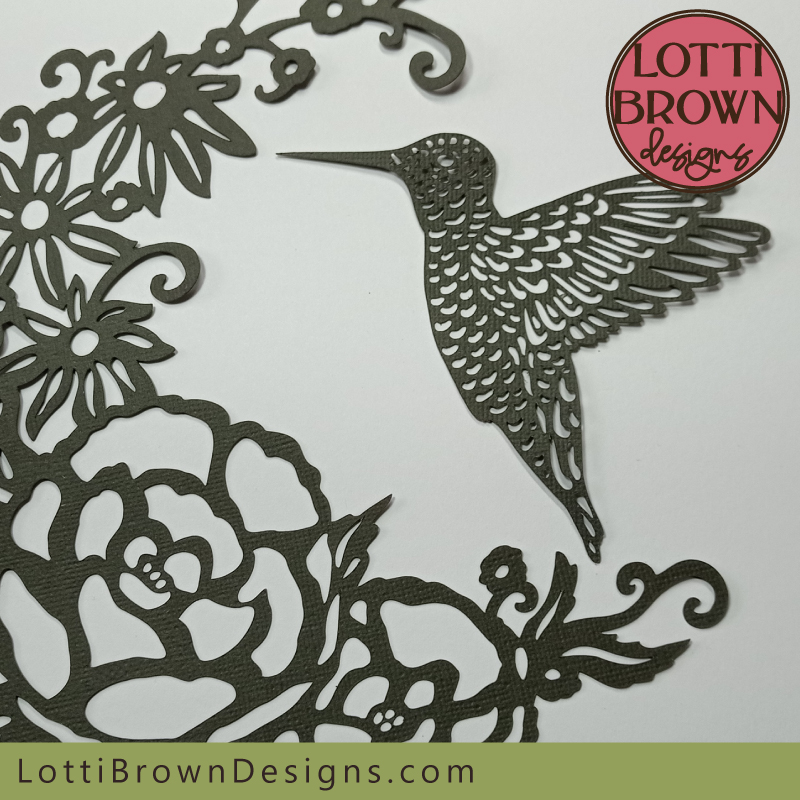 Hummingbird floral scene SVG design