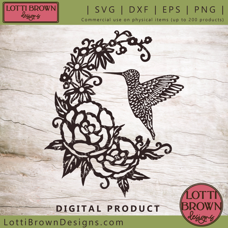 Beautiful hummingbird SVG files (SVG, EPS, DXF, PNG) for Cricut and similar cutting machines or papercutting by hand....