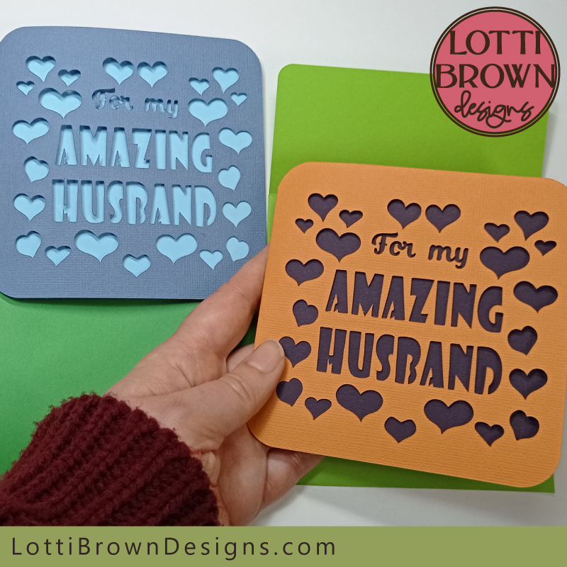 Husband card template for Cricut and other cutting machines