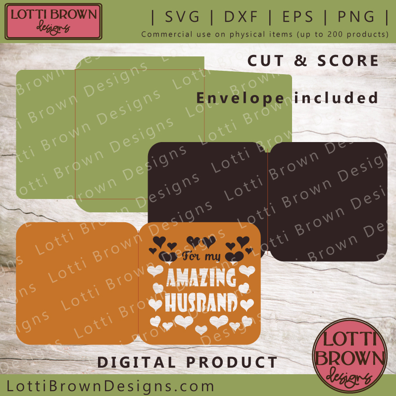 Husband card SVG, DXF, EPS, PNG template