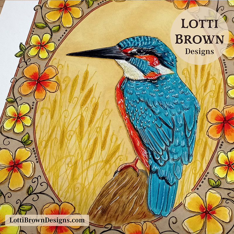 Kingfisher giclee A4 art print (detail) Kingfisher giclee art print by Lotti Brown