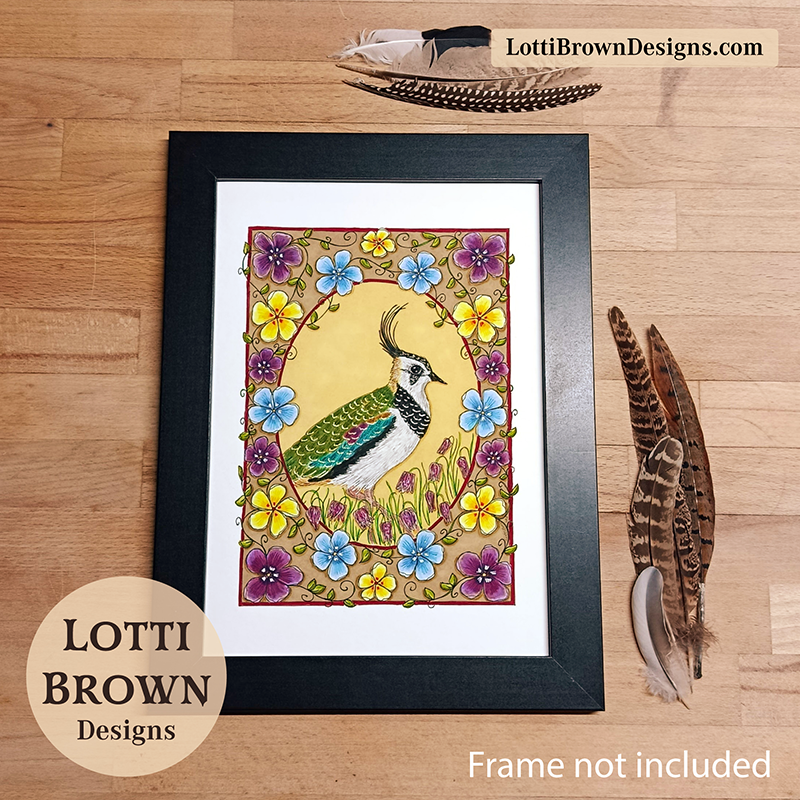 Lapwing eco-friendly art print
